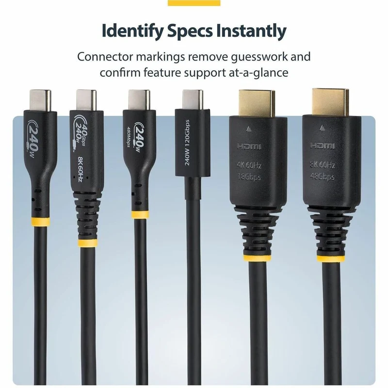 Câble HDMI ultra haute vitesse certifié StarTech.com de 1 m (3 pi), 8K 60 Hz/4K 120 Hz, HDMI 2.1 avec HDR10+/eARC, 48 Gbit/s, référence HDMI21-CBL-8K60-3F