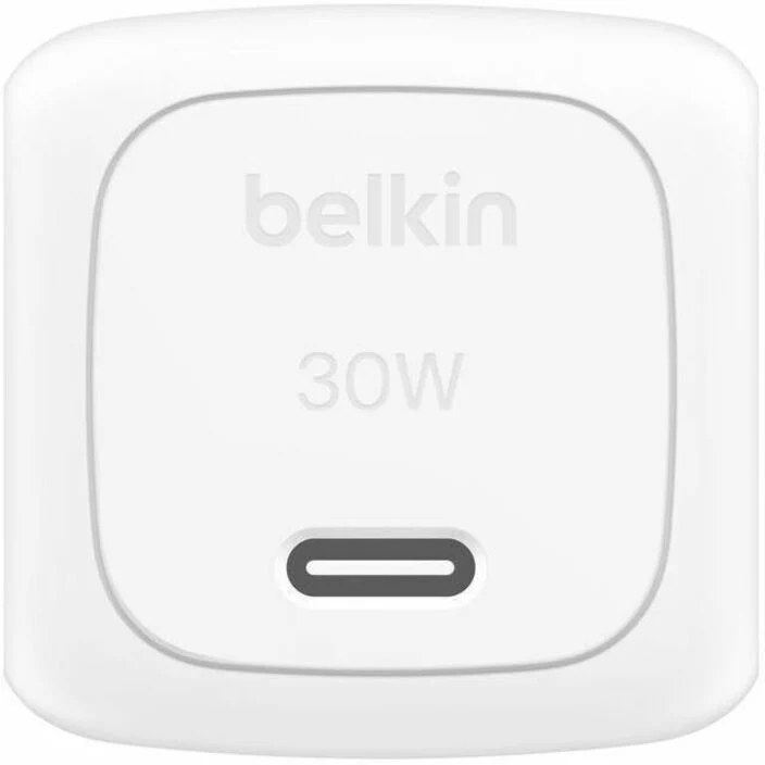 Chargeur mural portable Belkin 30 W USB-C - 1 câble USB-C (30 W) - Charge rapide - Adaptateur secteur avec câble USB-C vers USB-C - Blanc WCA008DQ1MWH-B6