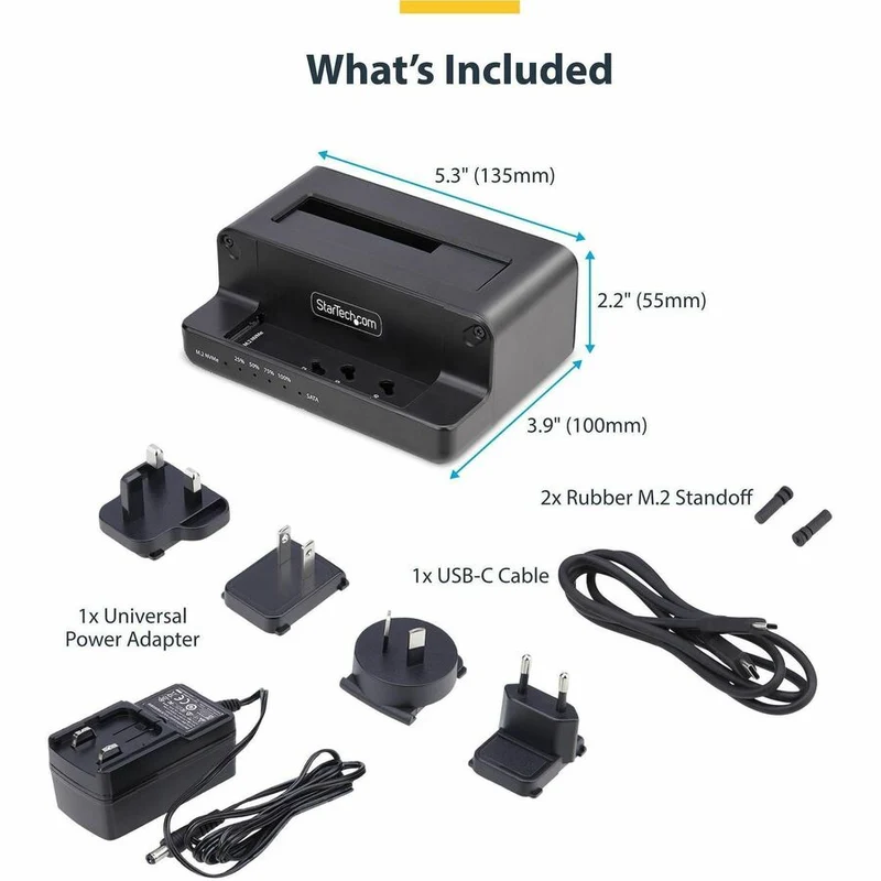 Duplicateur de disques M.2 NVMe vers SATA 2.5/3.5" StarTech.com, station d'accueil/cloneur autonome à double baie, conversion bidirectionnelle NVMe vers SATA/SATA vers NVMe, TAA N2-M2-SSD-DUPLICATOR