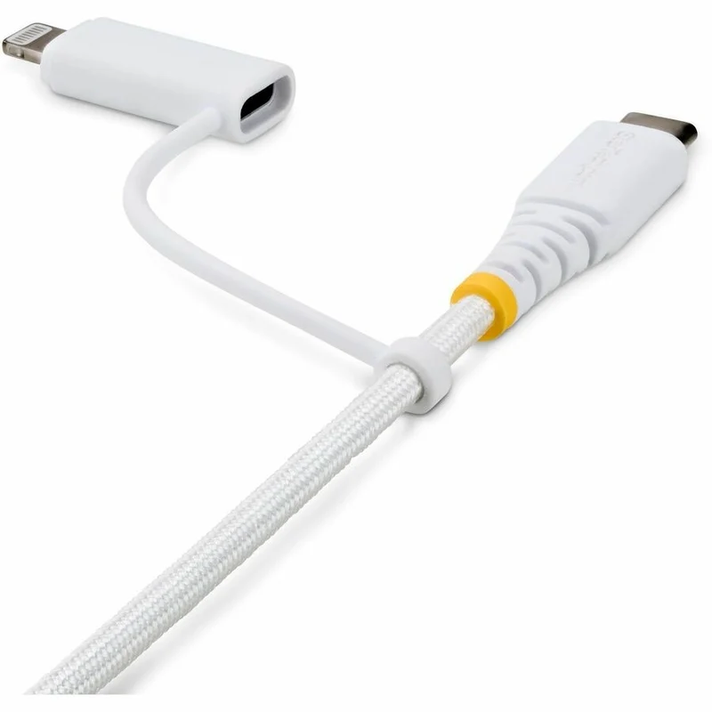 Câble de charge USB-C robuste StarTech 2-en-2 de 1 m (6.6 pi) avec adaptateur Lightning, 30 W/60 W, certifié Apple MFi, câble de charge USB-C tressé 2M-U2-LNTC-CABLE