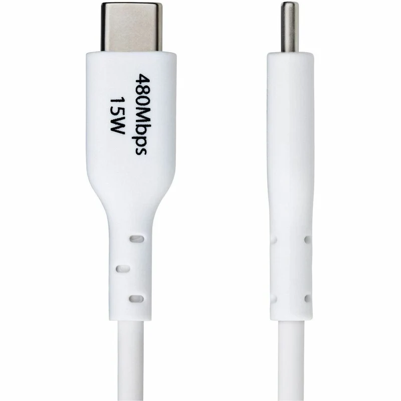 Câble de charge USB-A vers USB-C StarTech.com de 91 cm (3 pi), charge et synchronisation, 3 A, USB 2.0, gaine en TPE - Blanc - USB2AC3FWHE
