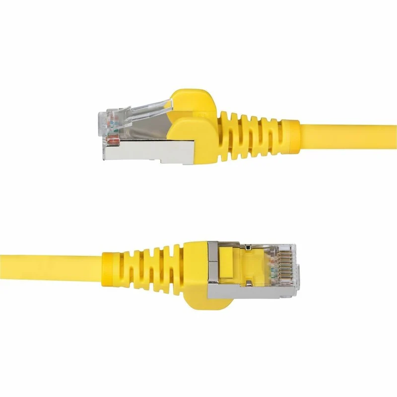 Câble Ethernet StarTech CAT6a jaune de 30 cm (1 pi), RJ45 anti-accrochage, 10 Gbit/s, PoE 100 W, S/FTP, LSZH, cuivre pur 27 AWG, 500 MHz, cordon réseau blindé NLYL-1F-CAT6A-PATCH