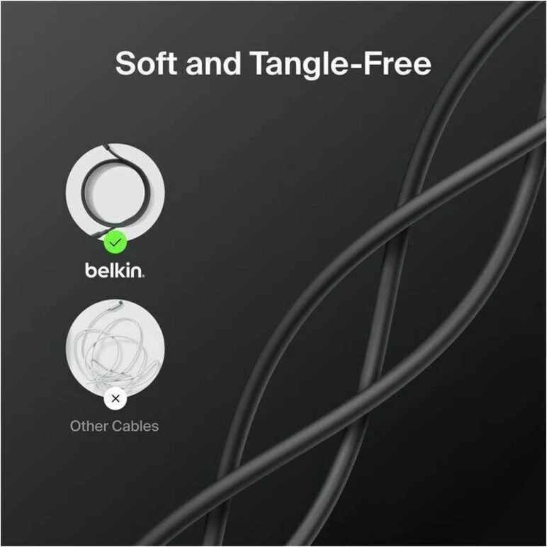 Câble Belkin USB-A vers USB-C 15 W, 1 m, noir CAB021FQ1MBK