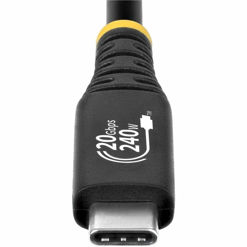 Câble USB 4 StarTech.com de 1.8 m (6 pi), 20 Gbit/s, certifié USB-IF, 240 W PD EPR, 4K 120 Hz DP 2.1, gaine TPE, noir (CC6FT20GUSB4TP)