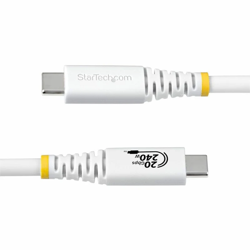 Câble USB 4 StarTech.com de 1.8 m (6 pi), 20 Gbit/s, certifié USB-IF, 240 W PD EPR, 4K 120 Hz DP 2.1, gaine TPE, blanc (CC6FT20GUSB4TPW)