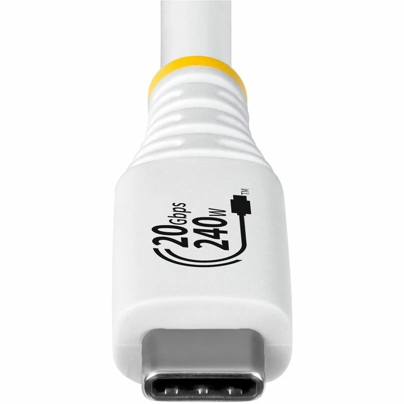 Câble USB 4 StarTech.com de 1.8 m (6 pi), 20 Gbit/s, certifié USB-IF, 240 W PD EPR, 4K 120 Hz DP 2.1, gaine TPE, blanc (CC6FT20GUSB4TPW)