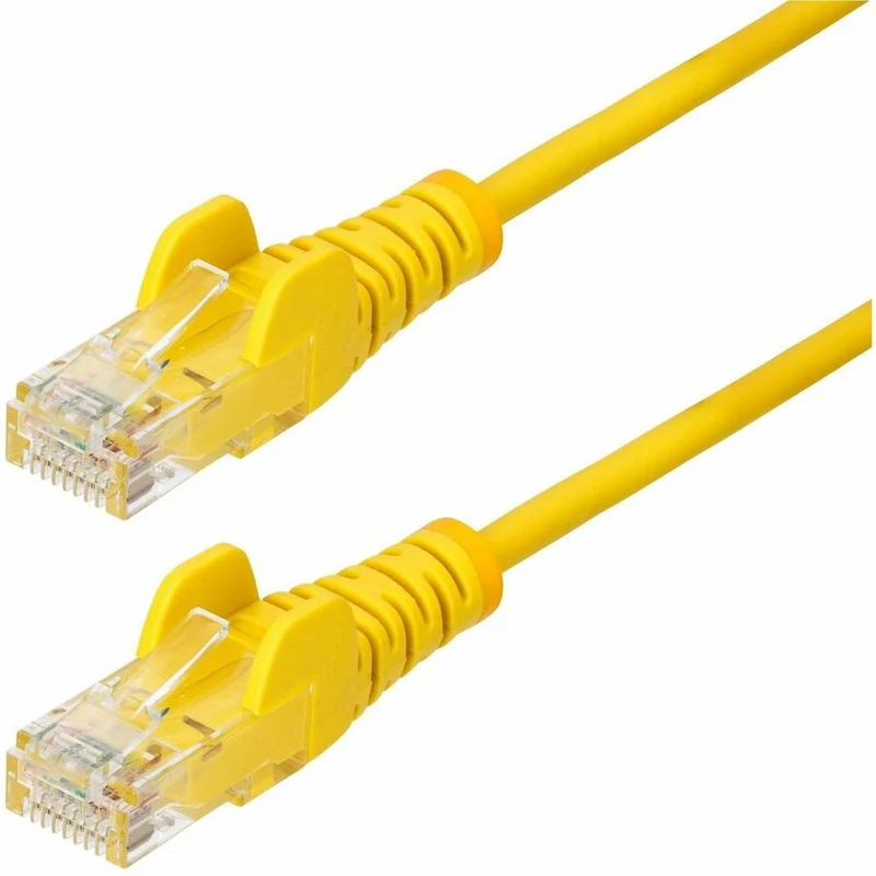 Câble Ethernet StarTech CAT6 fin jaune 23 cm (9 po), connecteur RJ45 fin et anti-accrochage, UTP, LSZH, cuivre nu 28 AWG, cordon de brassage réseau fin N6PAT9INYLS