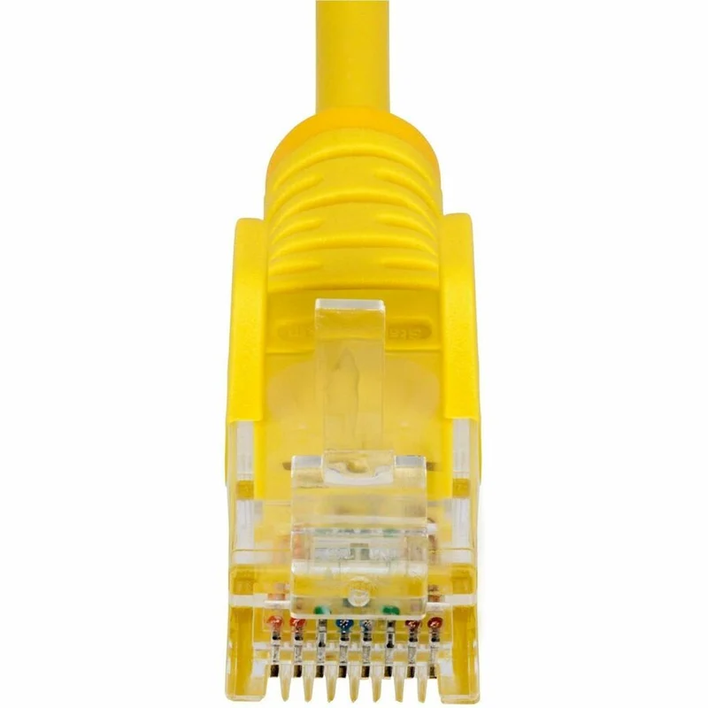 Câble Ethernet StarTech CAT6 fin jaune 23 cm (9 po), connecteur RJ45 fin et anti-accrochage, UTP, LSZH, cuivre nu 28 AWG, cordon de brassage réseau fin N6PAT9INYLS