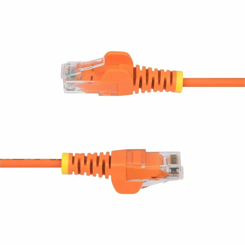 Câble Ethernet StarTech CAT6 fin orange 23 cm (9 po), connecteur RJ45 fin et anti-accrochage, UTP, LSZH, cuivre nu 28 AWG, cordon de brassage réseau fin N6PAT9INORS