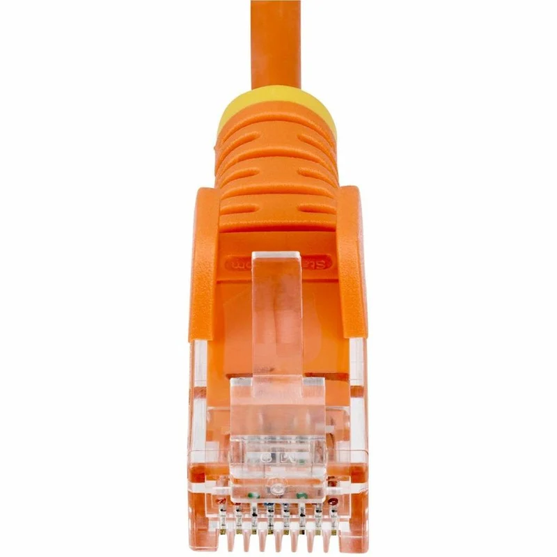 Câble Ethernet StarTech CAT6 fin orange 23 cm (9 po), connecteur RJ45 fin et anti-accrochage, UTP, LSZH, cuivre nu 28 AWG, cordon de brassage réseau fin N6PAT9INORS