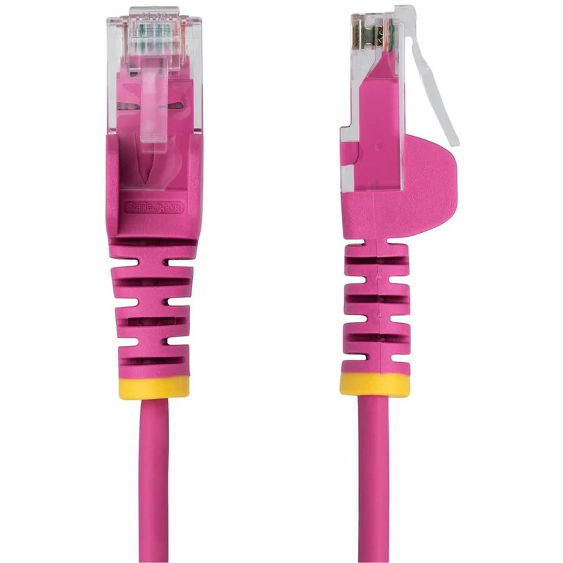 Câble Ethernet StarTech CAT6 fin rose 23 cm (9 po), connecteur RJ45 fin et anti-accrochage, UTP, LSZH, cuivre nu 28 AWG, cordon de brassage réseau fin N6PAT9INPKS
