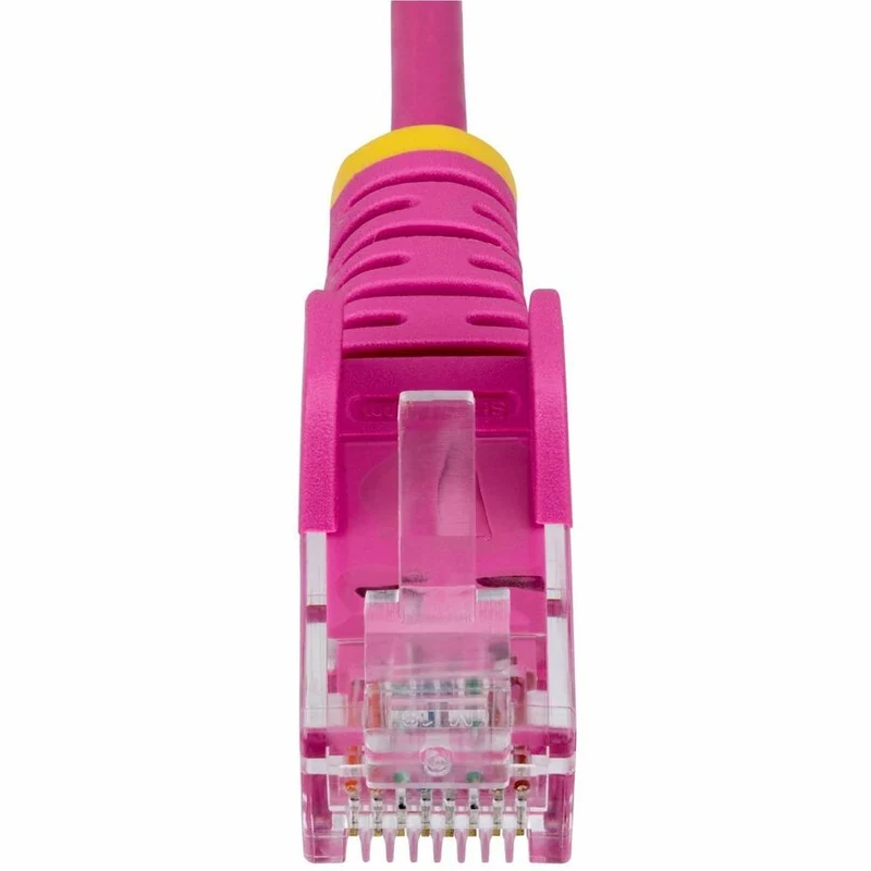 Câble Ethernet StarTech CAT6 fin rose 23 cm (9 po), connecteur RJ45 fin et anti-accrochage, UTP, LSZH, cuivre nu 28 AWG, cordon de brassage réseau fin N6PAT9INPKS