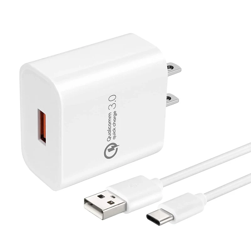 Wall Charger Adapter with USB-A to C Cable
