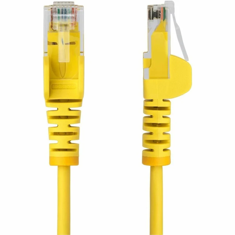 Câble Ethernet StarTech CAT6 fin jaune de 90 cm (4 pi), connecteur RJ45 fin et anti-accrochage, UTP, LSZH, cuivre nu 28 AWG, cordon de brassage réseau fin N6PAT4YLS