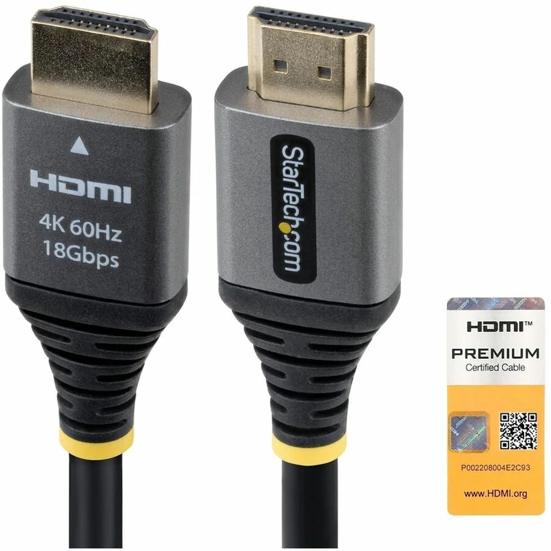 Câble HDMI haute vitesse certifié StarTech Premium de 2.4 m (8 pi), 4K 60 Hz/1440p 144 Hz, câble HDMI 2.0 haute flexibilité avec HDR10/ARC, 18 Gbit/s HDMMV8F