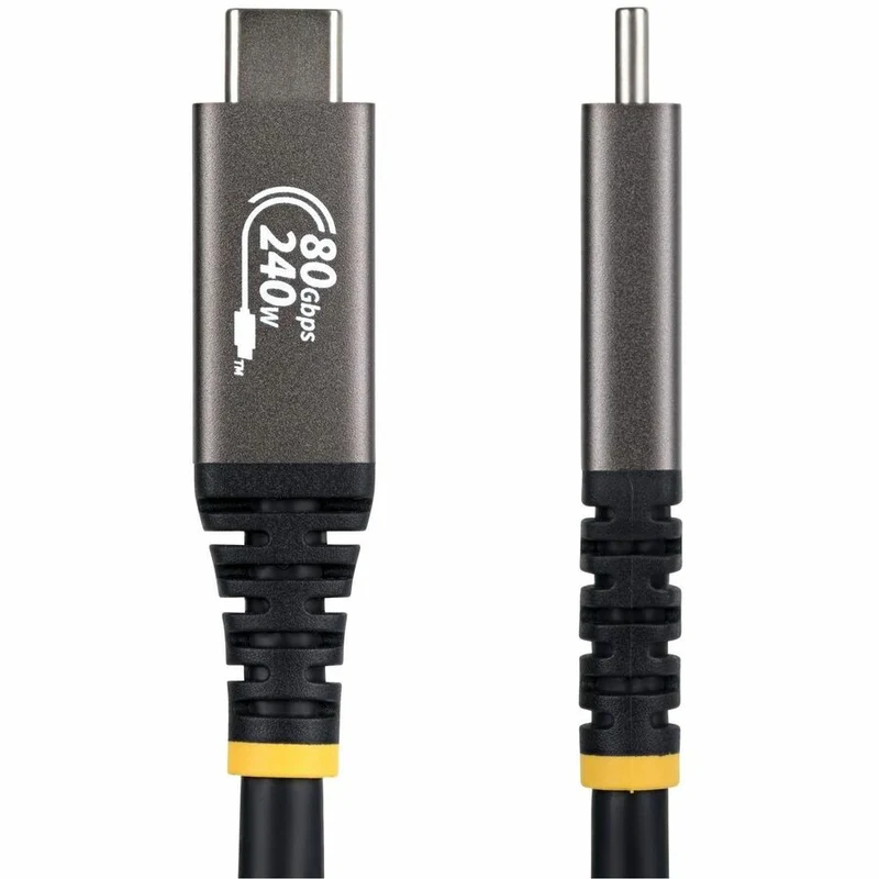 Câble USB 4 StarTech.com de 1.5 m (5 pi), 80 Gbit/s, certifié USB-IF, 240 W, compatible 8K 120 Hz/4K 240 Hz DP 2.1 et Thunderbolt 4, noir CC5FT80GUSB4CABLE