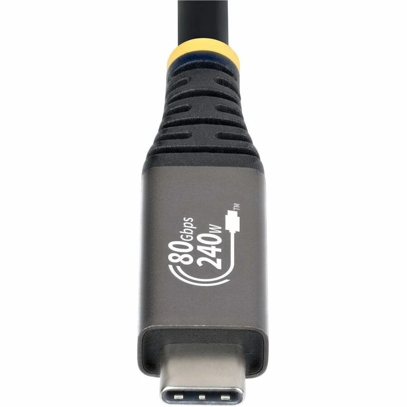 Câble USB 4 StarTech.com de 1.5 m (5 pi), 80 Gbit/s, certifié USB-IF, 240 W, compatible 8K 120 Hz/4K 240 Hz DP 2.1 et Thunderbolt 4, noir CC5FT80GUSB4CABLE
