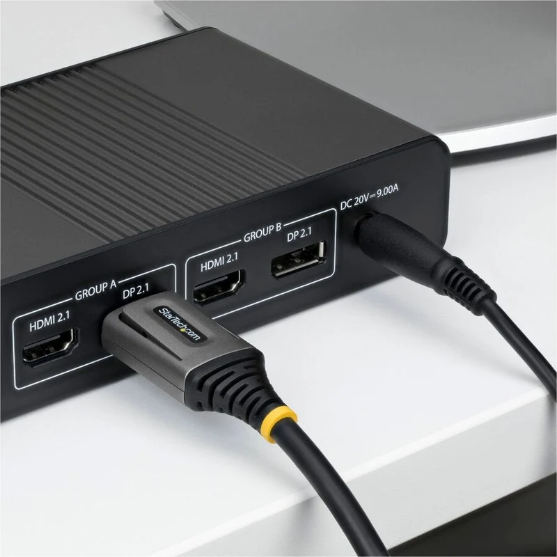 Câble DisplayPort 2.1 StarTech de 6 m, certifié VESA DP54, compatible 8K 60 Hz, 8K 144 Hz/4K 240 Hz avec DSC 1.2a, cordon pour moniteur DP 2.1 DP21V-6F-DP54-CABLE