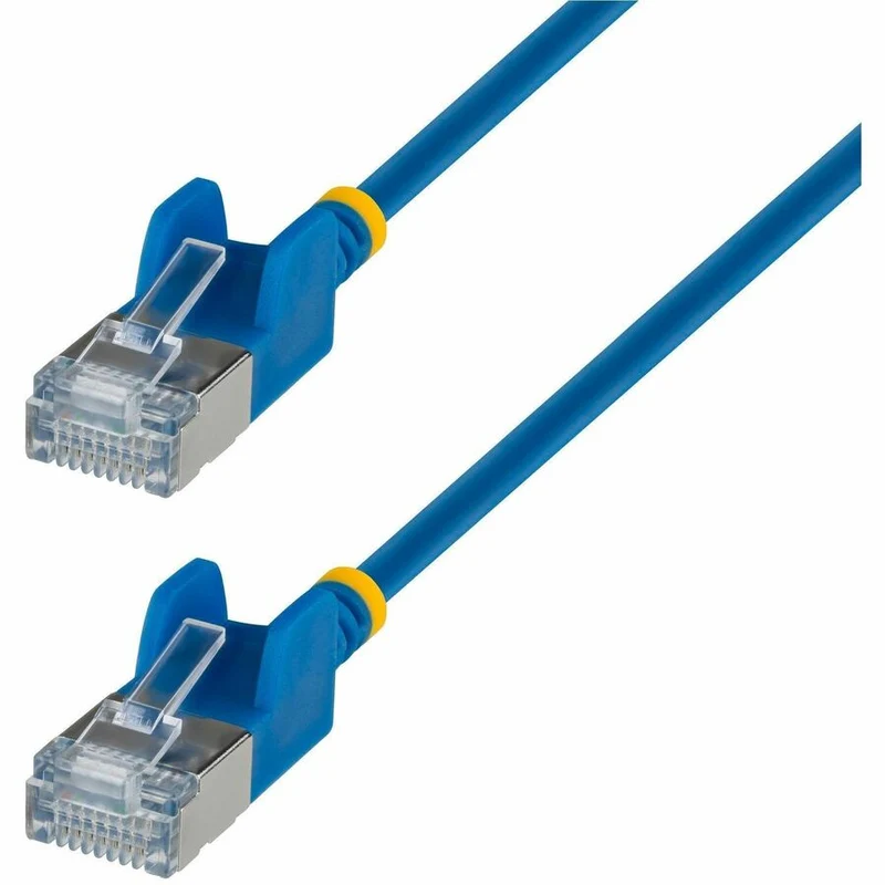 Câble Ethernet Cat6A ultra-mince bleu StarTech 6 pouces, sans accrocs, FTP, fil de cuivre nu, cordon de brassage RJ45 ultra-mince 34 AWG N6APATSTP34BLS-6IN