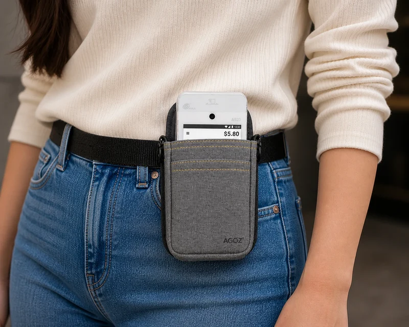 PAX Handheld POS Terminal Holster with Rugged Waist Belt