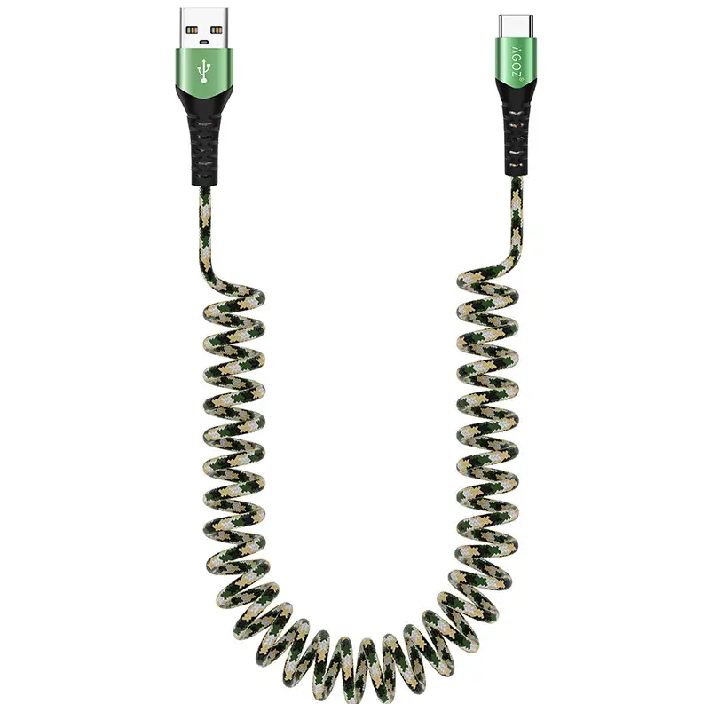 Zebra Handheld Fast Charging Coiled USB-C Cable for Shared Work Areas | Agoz