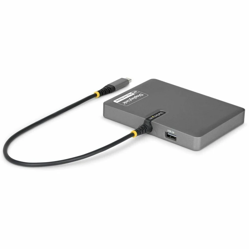 Adaptateur StarTech.com USB-C vers station de travail à quatre écrans, DisplayPort 4K 60 Hz, alimentation PD 140 W pour la charge d'ordinateurs portables, 1 port USB 2.0, TAA QUAD-USB-DP-ADAPT