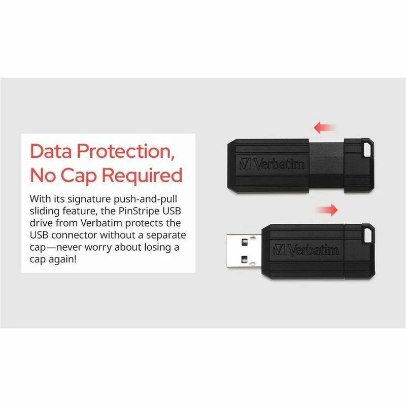 Clé USB Verbatim 64 Go à rayures - Noire 49065