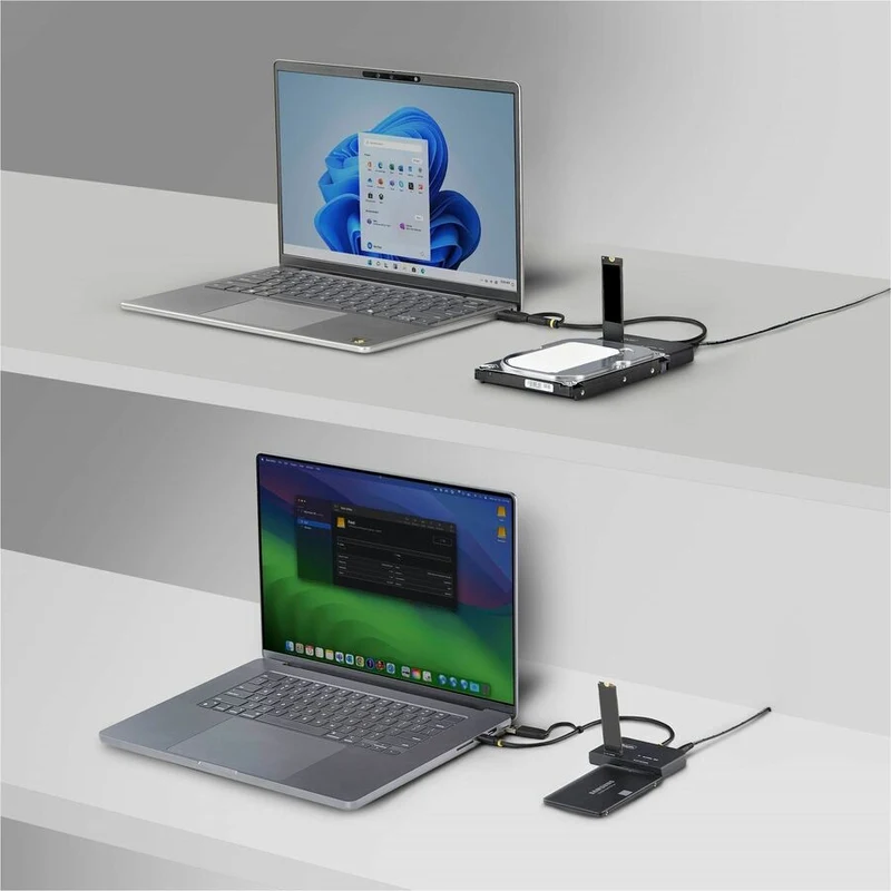 Adaptateur StarTech USB-C/USB-A vers M.2 NVMe et SATA 2.5/3.5 pouces, 10 Gbit/s, lecteur de disque dur SSD externe sans outil, connecteurs B+M/M, USB31CSAT3M2E