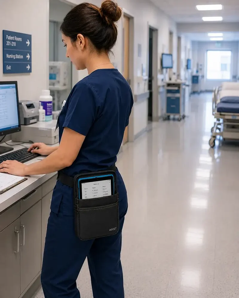 Rugged Tablet Carrying Case with Waist Belt for Warehouse Retail Healthcare