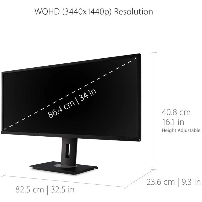 Moniteur LCD ViewSonic VG3448 34" WQHD - 16:9 - Noir VG3448