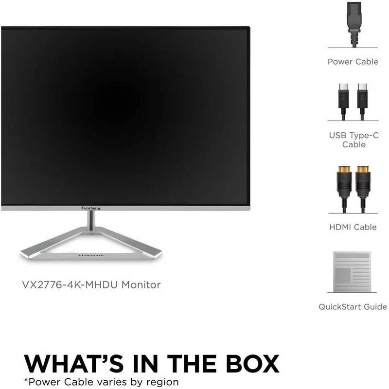Moniteur LCD ViewSonic VX2776-4K-MHDU 27 pouces (68,6 cm) 4K UHD - Format 16:9 - Argent
