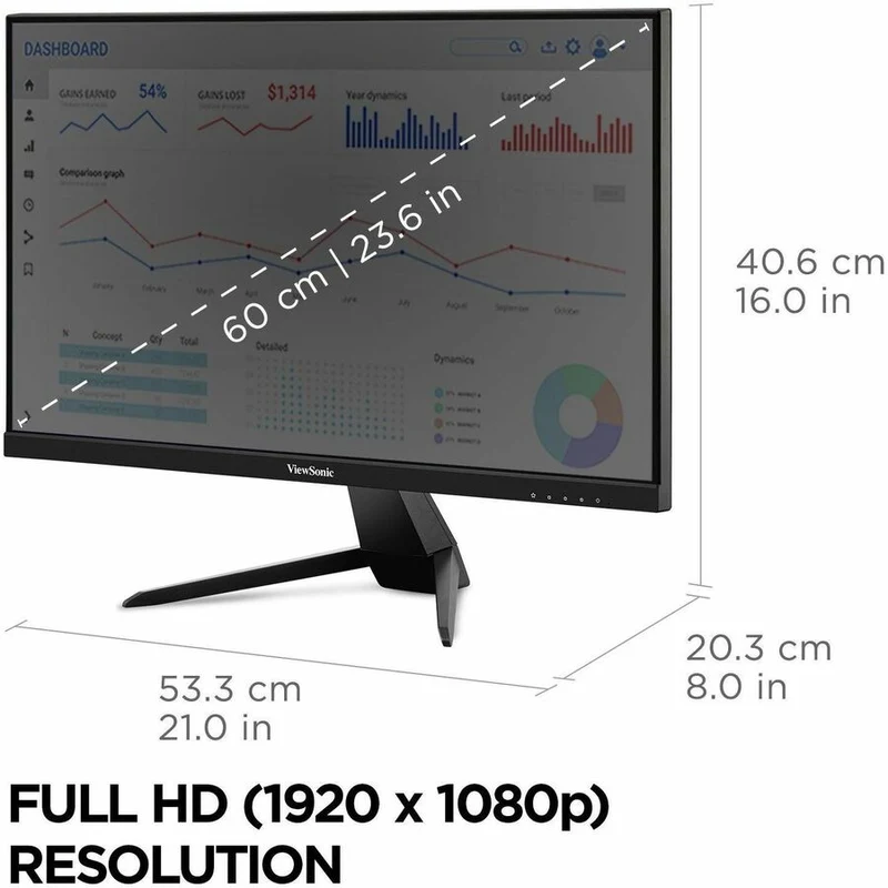 Moniteur LED Full HD ViewSonic VX2467U 24 pouces - Format 16:9 - Noir VX2467U