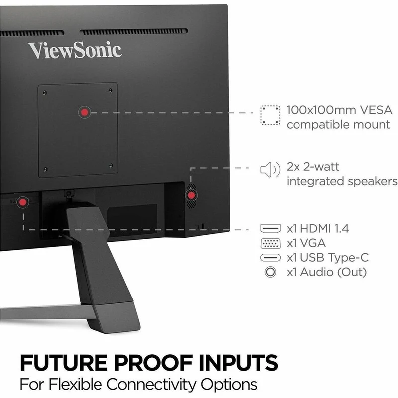 Moniteur LED Full HD ViewSonic VX2467U 24 pouces - Format 16:9 - Noir VX2467U
