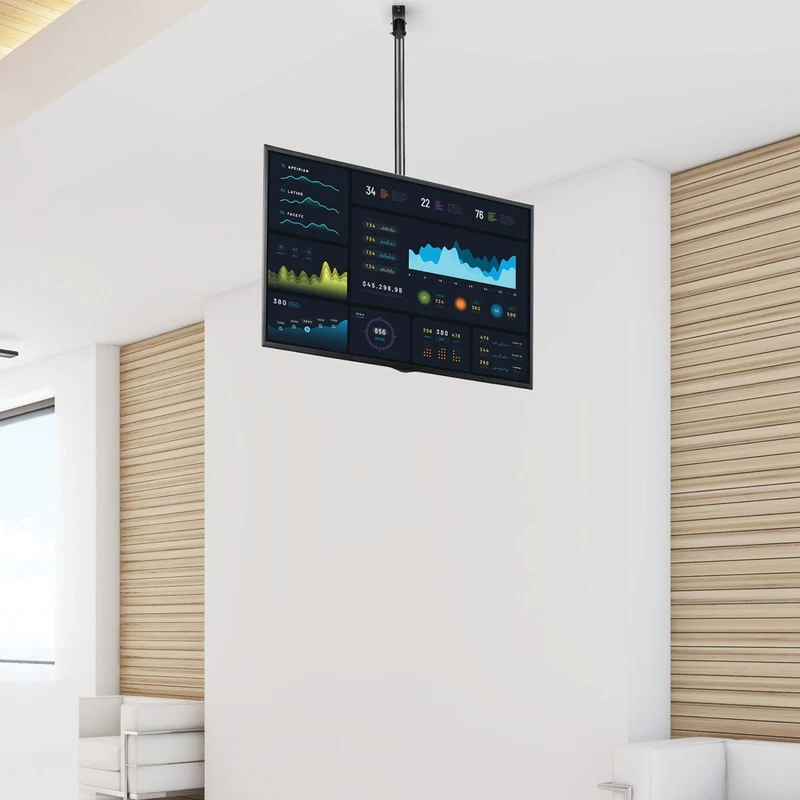 Support mural pour téléviseur au plafond StarTech.com - Poteau court de 1.8 à 3 pieds - Pour téléviseurs de 32 à 75 pouces avec une capacité de poids allant jusqu'à 110 lb (50 kg)