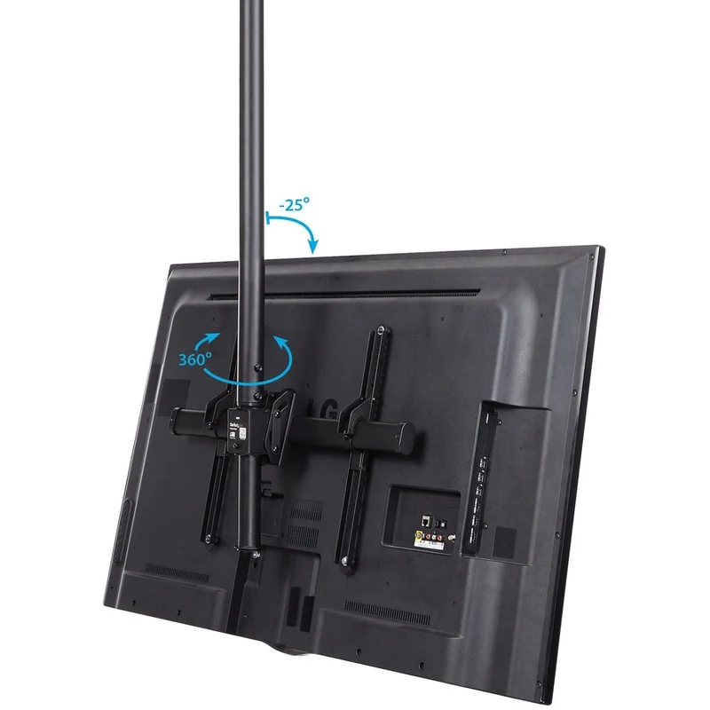 Support mural pour téléviseur au plafond StarTech.com - Poteau court de 1.8 à 3 pieds - Pour téléviseurs de 32 à 75 pouces avec une capacité de poids allant jusqu'à 110 lb (50 kg)