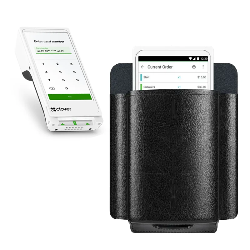 Heavy-Duty Leather Clover Flex POS Case with Belt Clip