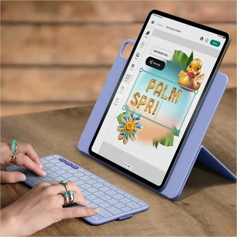 Étui-clavier/étui à rabat Logitech pour tablette Apple iPad Pro 11 (2024), iPad Air 11 (2024), iPad Air (5e génération) - Clavier anglais - Lilas 920-013839