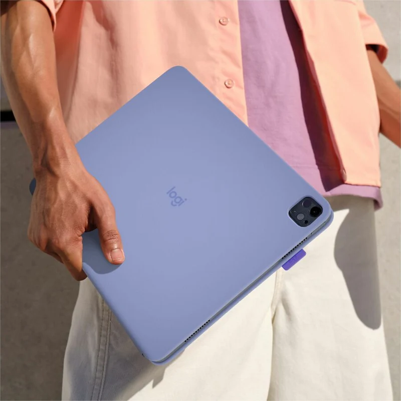 Étui-clavier/étui à rabat Logitech pour tablette Apple iPad Pro 13" (2024), iPad Air 13" (2024), iPad Air 13" (2025) - Clavier anglais - Lilas 920-013826