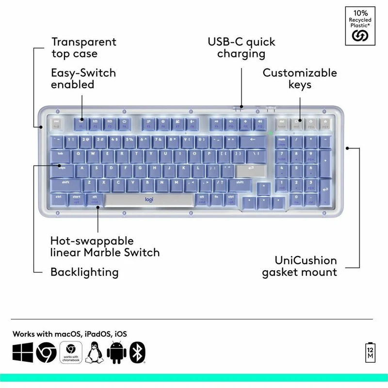 Clavier de jeu Logitech Alto Keys K98M 920-013577