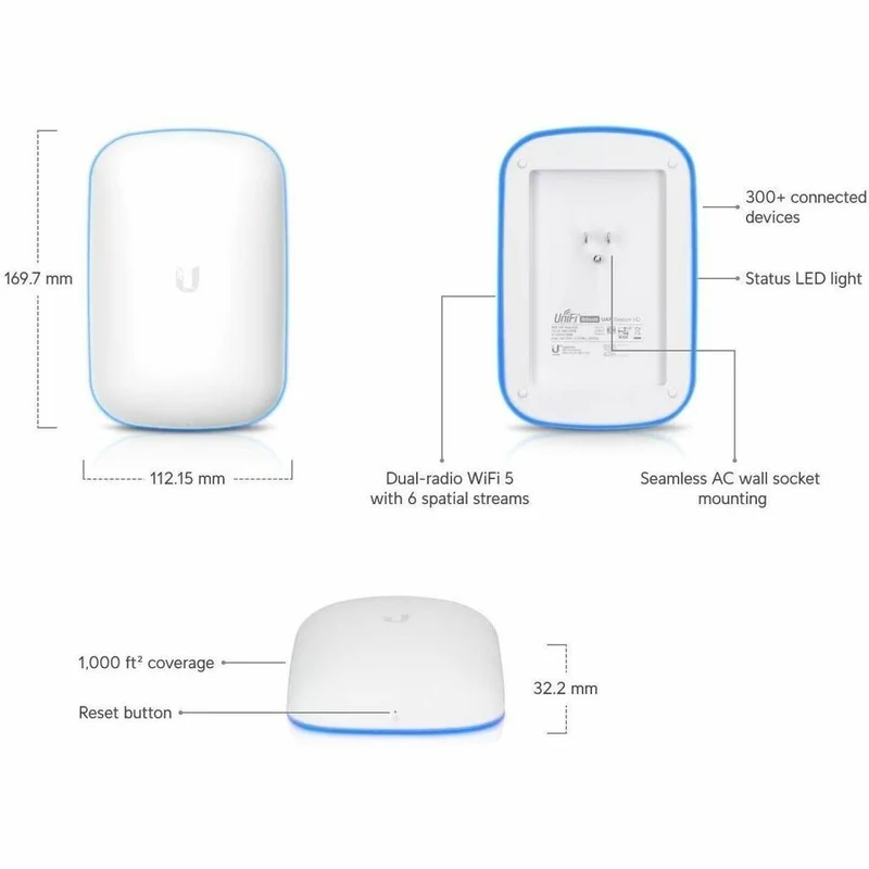 Ubiquiti UniFi AP Beacon HD Répéteur de portée sans fil double bande Wi-Fi 5 IEEE 802.11n/k/r/v 1.70 Gbit/s UAP-BeaconHD