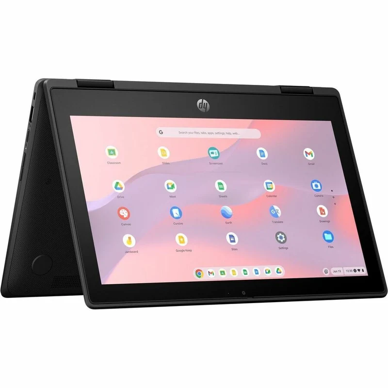 Chromebook convertible 2 en 1 HP Fortis Flip G1m 11.6" (écran tactile) - HD - Octa-core (ARM Cortex A76 + Cortex A55) - 32 Go de mémoire flash - Clavier anglais - Noir de jais - Smart Buy B61BJUT#ABA