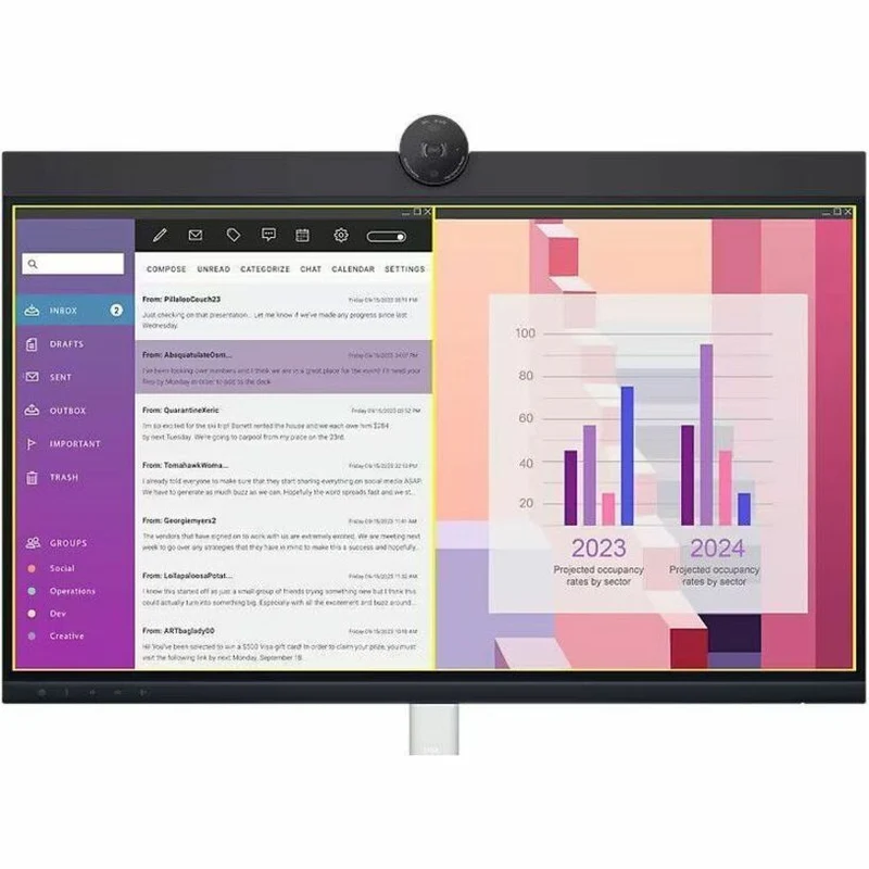 Moniteur LED Dell P2724DEB 27" avec webcam WQHD - Format 16:9 - Noir et argent