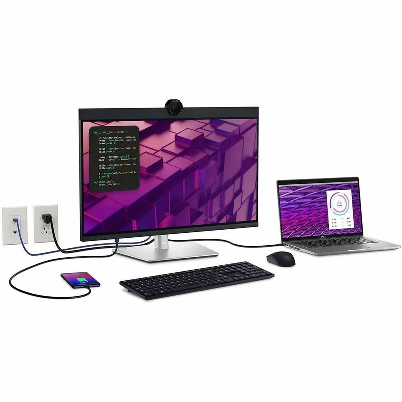 Moniteur LED Dell P2724DEB 27" avec webcam WQHD - Format 16:9 - Noir et argent