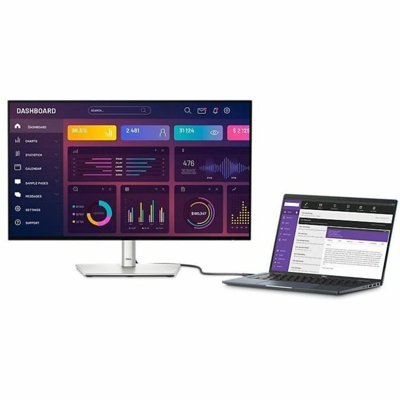 Moniteur LED Dell UltraSharp U2724DE 27" WQHD - Format 16:9 - Noir et argent - DELL-U2724DE