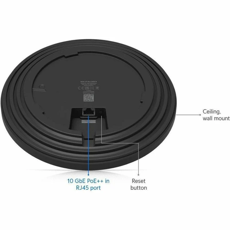 Point d'accès sans fil Ubiquiti U7 Pro tribande Wi-Fi 7 IEEE 802.11n/ac/ax/be/v/r/k 8.60 Gbit/s - Noir U7-Pro-XGS-B