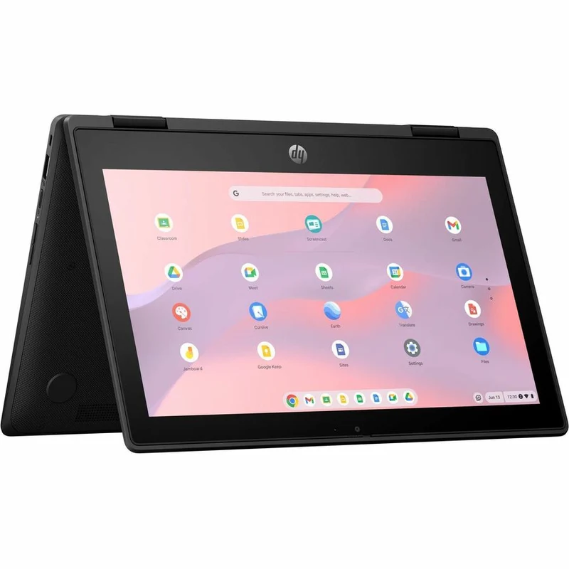 Chromebook convertible 2 en 1 HP Fortis Flip G1m 11.6" (écran tactile) - HD - Octa-core (ARM Cortex A76 + Cortex A55) - 4 Go - 32 Go de mémoire flash - Clavier anglais et français - Noir de jais - Smart Buy B61BJUT#ABL