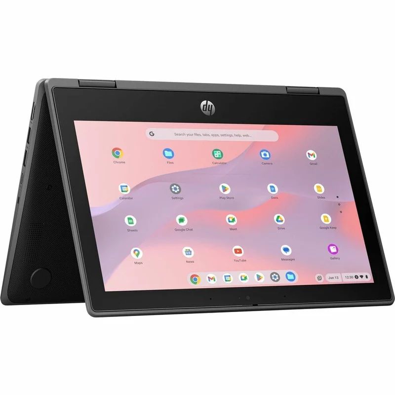 Chromebook convertible 2 en 1 robuste HP Fortis Flip G1i 11" avec écran tactile - HD - Intel N150 série N - 4 Go - 32 Go de mémoire flash - Clavier anglais et français - Noir de jais - Smart Buy B69PKUT#ABL