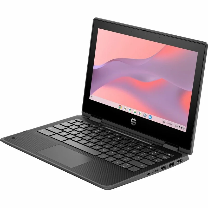 Chromebook convertible 2 en 1 robuste HP Fortis Flip G1i 11" avec écran tactile - HD - Intel N150 série N - 4 Go - 32 Go de mémoire flash - Clavier anglais et français - Noir de jais - Smart Buy B69PKUT#ABL