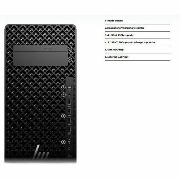 Station de travail HP Z2 G1i - Intel Core Ultra 9 285K - 32 Go - SSD 1 To - Tour - Noir BN5K6UT#ABC