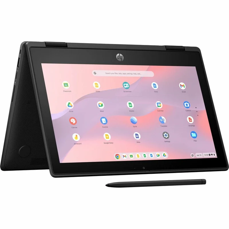 Chromebook convertible 2 en 1 HP Fortis Flip G1m 11.6" (écran tactile) - HD - Octa-core (ARM Cortex A76 + Cortex A55) - 8 Go - 64 Go de mémoire flash - Clavier anglais et français - Noir de jais - Smart Buy B61BLUT#ABL